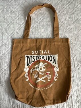 Social Distortion Brown Canvas Tote Bag